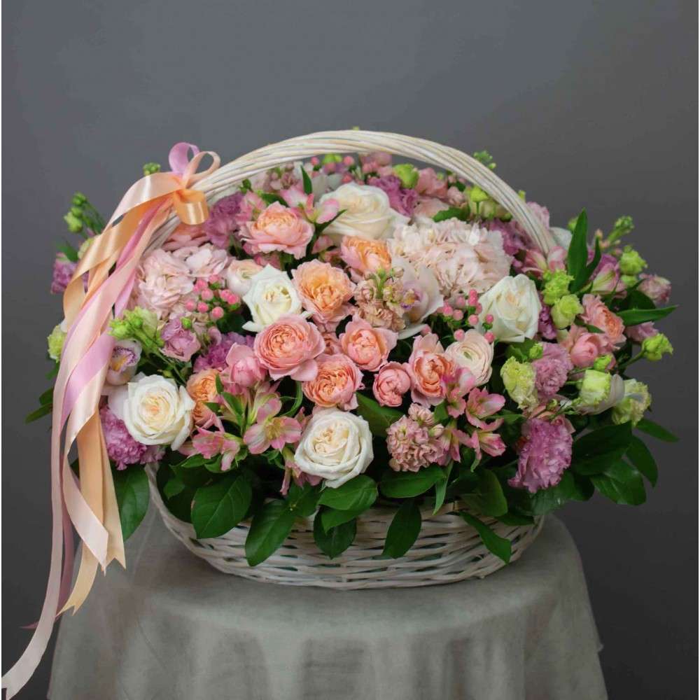 Basket of Mixed Flowers image 1