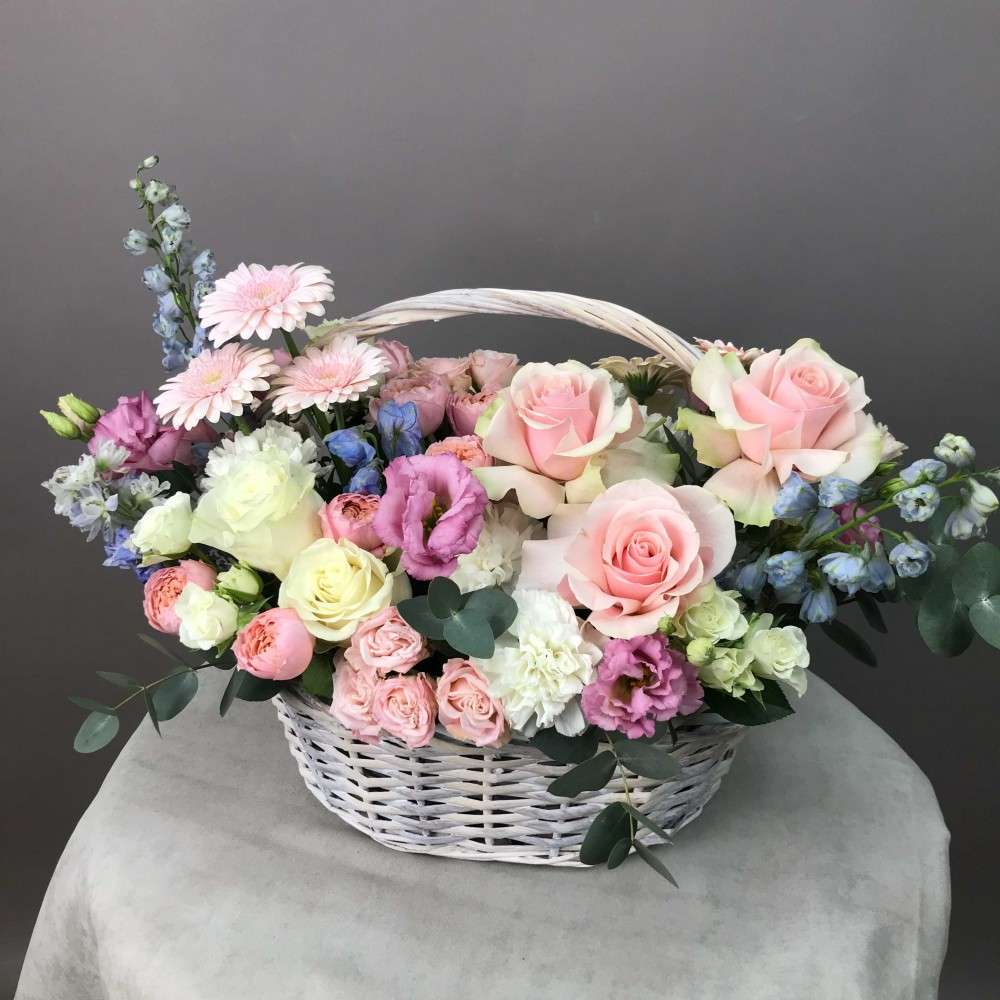 Basket of Mixed Flowers image 1