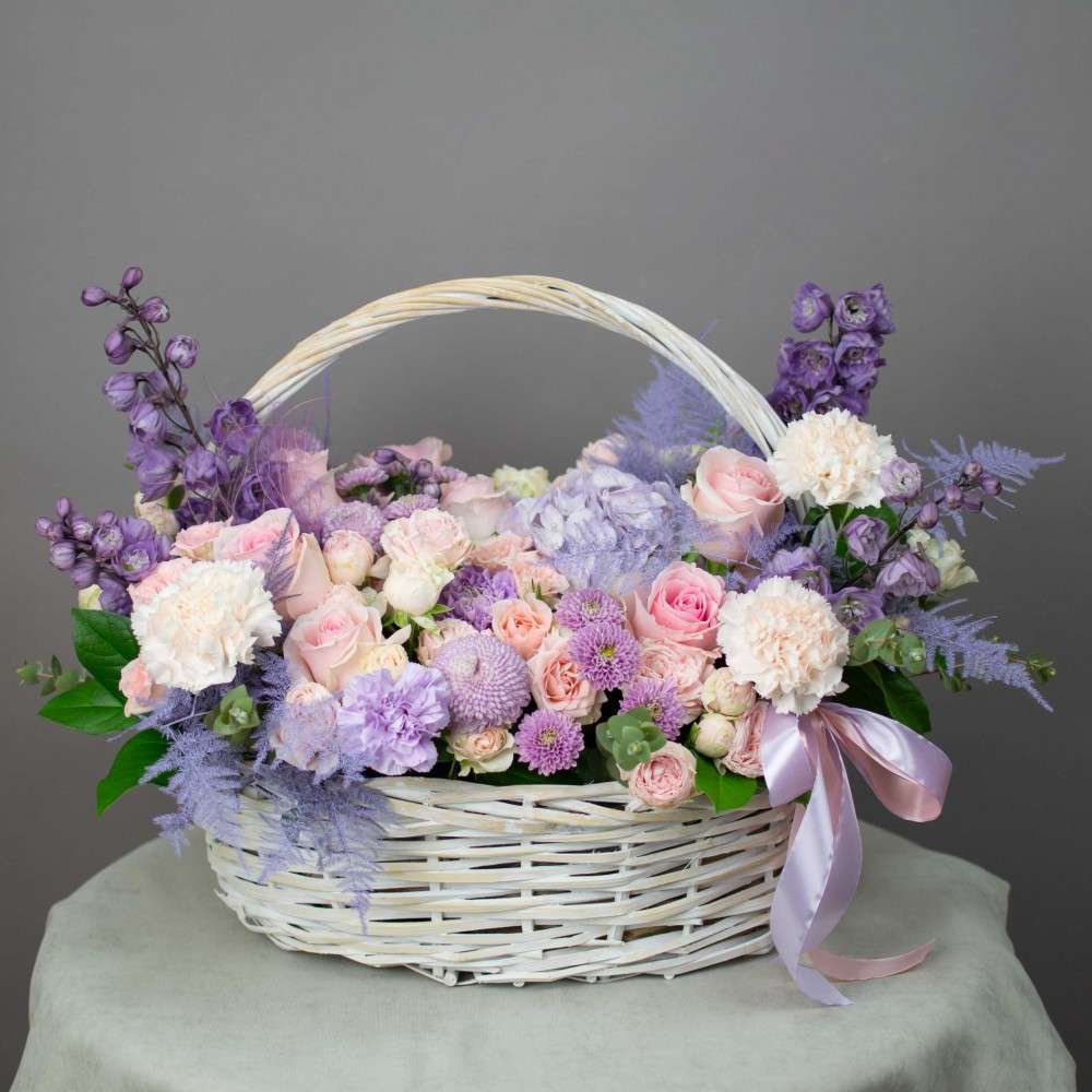 Basket of Mixed Flowers image 1