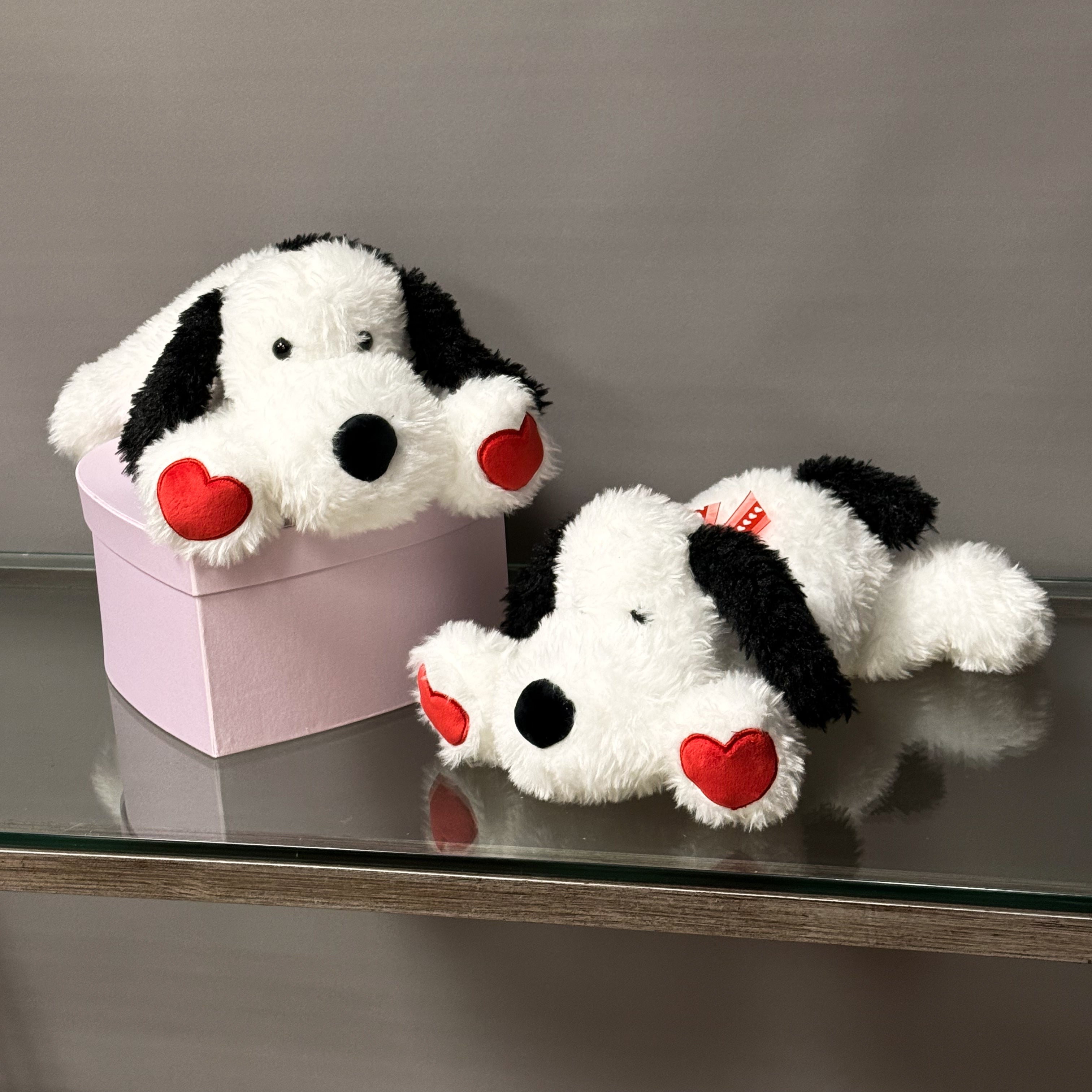 Plush Puppy with Heart Paws